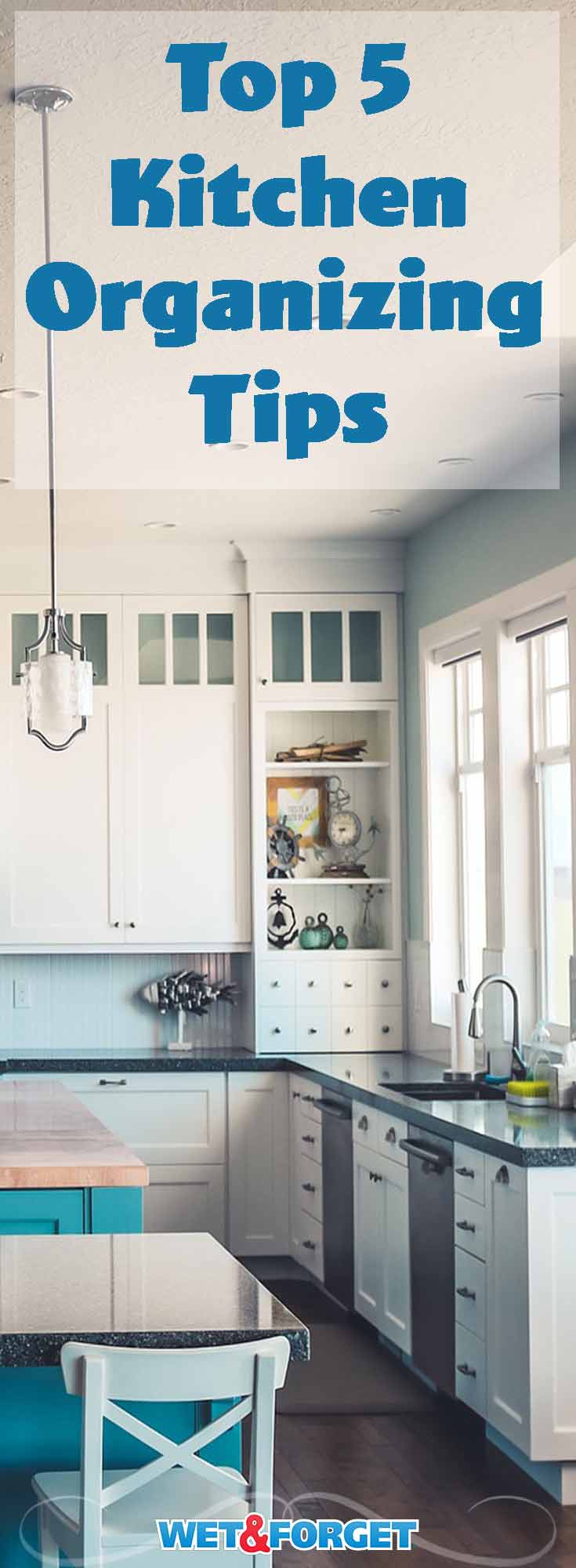 Kitchens can get quite cluttered very easily. Keep your kitchen organized and de-cluttered with these top organizing tips! 