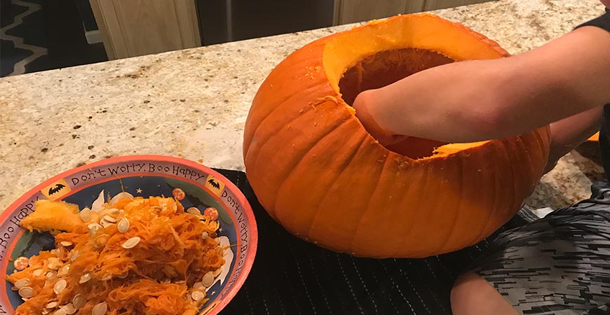Step Two: Clean out pumpkin