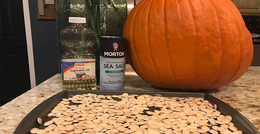 Gather ingredients for pumpkin seeds