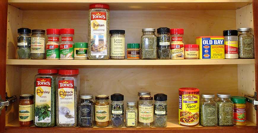 Clean out your spice cabinet of any expired herbs and spices.