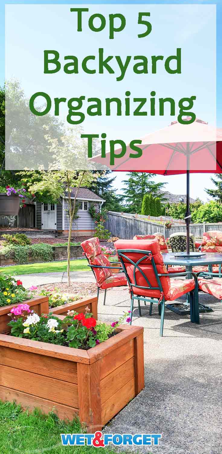 Get your backyard ready for spring and summer with these quick organizing tips!
